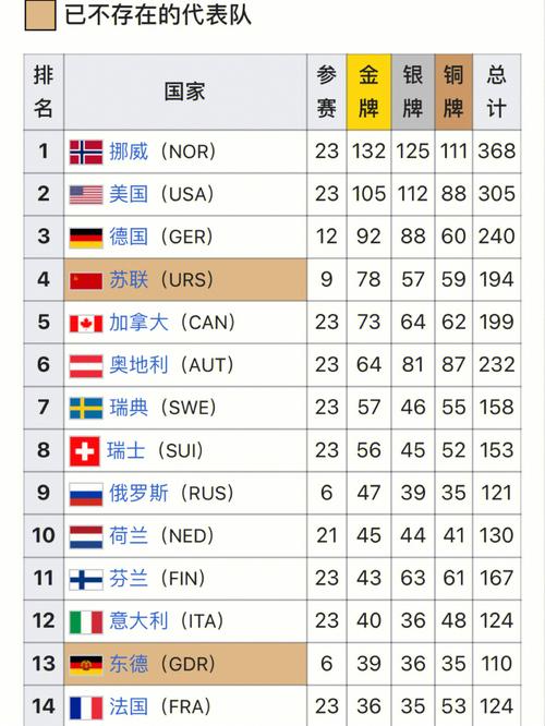 韩国冬奥会金牌榜